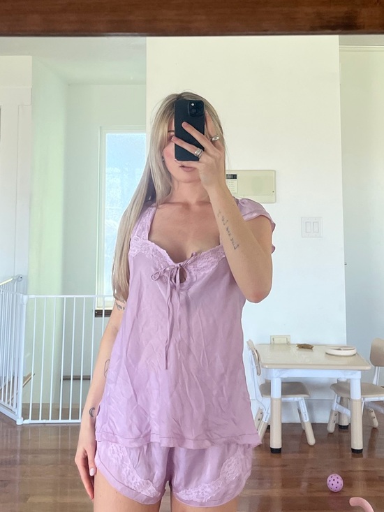 Free People Other - Free people purple lace pajama short set